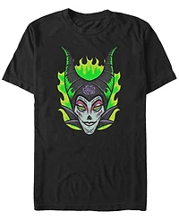 Disney Villains Men's Maleficent Sugar Skull Big Face Short Sleeve T-Shirt