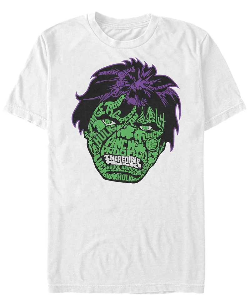 Marvel Men's Retro Good Luck Hulk Big Face, Short Sleeve T-Shirt