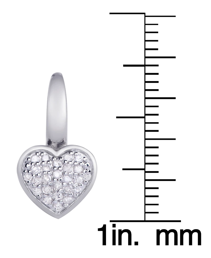 Diamond 1/4 ct. t.w. Heart Leverback Earrings in Sterling Silver