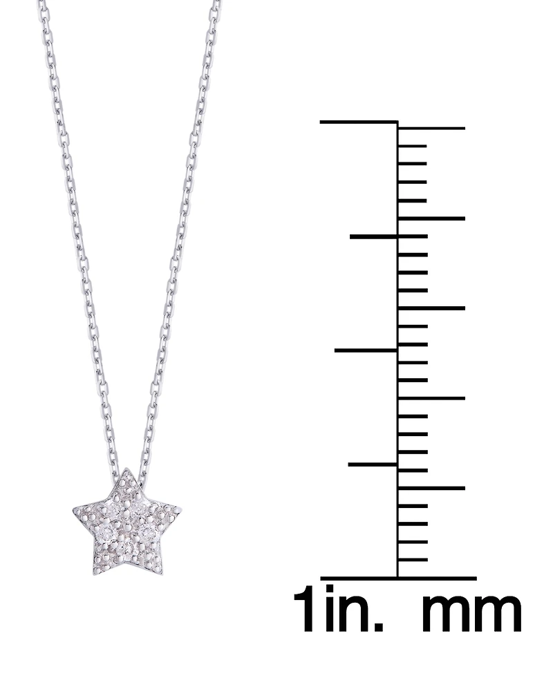 Diamond 1/4 ct. t.w. Star Pendant Necklace and Stud Earrings set in Sterling Silver