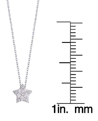 Diamond 1/4 ct. t.w. Star Pendant Necklace and Stud Earrings set in Sterling Silver