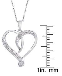 Diamond 1/4 ct. t.w. Heart Pendant Necklace in Sterling Silver