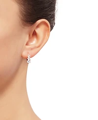 White Cubic Zirconia Graduated Drop Earrings in 14k Gold (Also in Blue Cubic Zirconia)