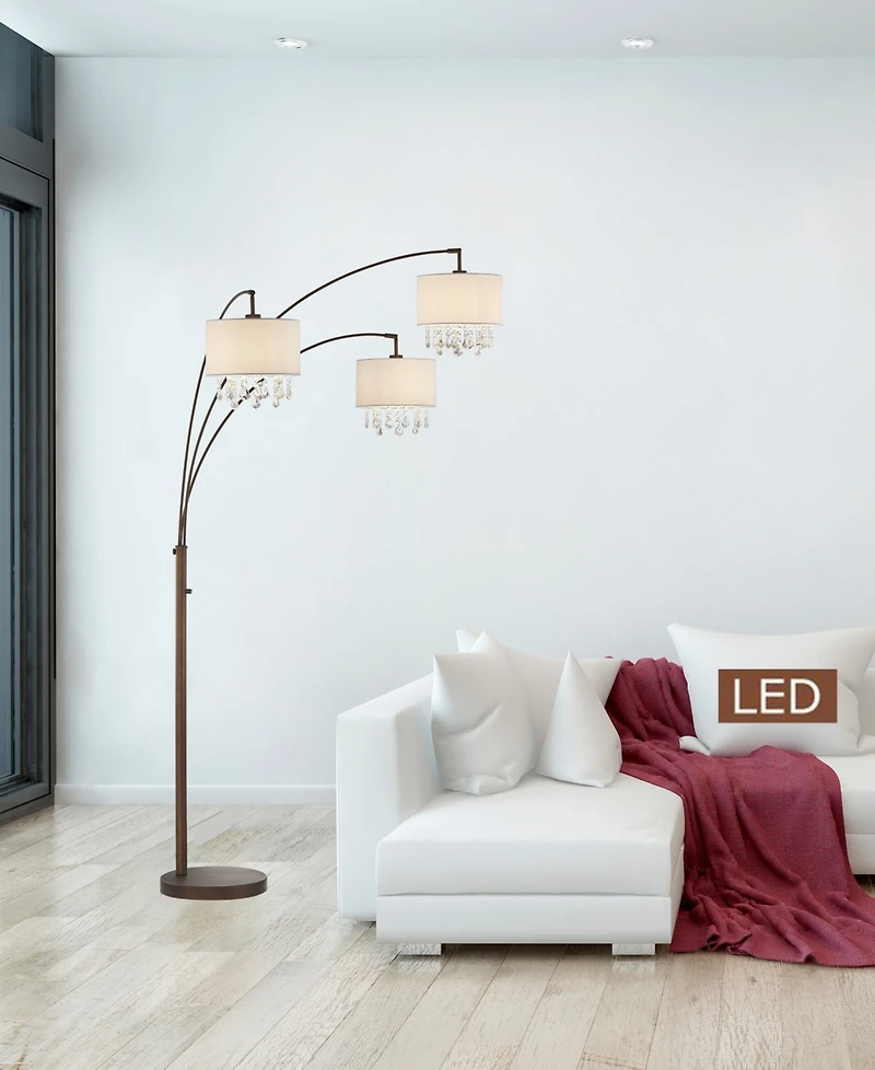 Artiva Usa Lumiere Iv 80" Led Crystal Arched Floor Lamp with Dimmer