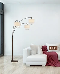 Artiva Usa Lumiere Iv 80" Led Crystal Arched Floor Lamp with Dimmer