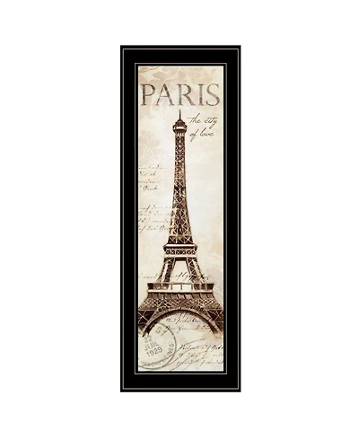 Trendy Decor 4U Paris Panel by Cloverfield Co, Ready to hang Framed Print, Black Frame, 8" x 23"