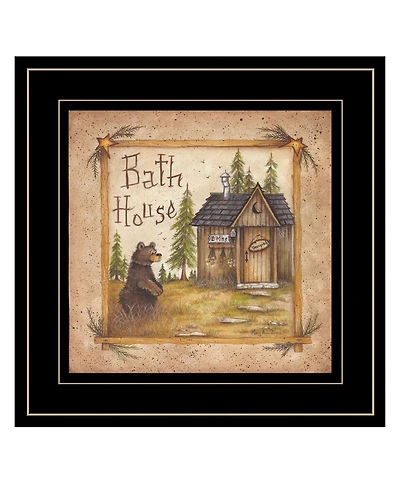 Trendy Decor 4U Bath House by Mary Ann June, Ready to hang Framed Print, Black Frame, 13" x 13"