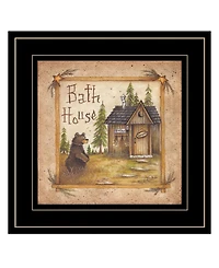 Trendy Decor 4U Bath House by Mary Ann June, Ready to hang Framed Print, Black Frame, 13" x 13"