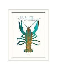 Trendy Decor 4U It's All Good at the Beach By Marla Rae, Printed Wall Art, Ready to hang, White Frame, 14" x 18"