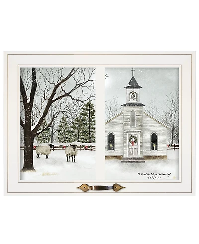 Trendy Decor 4U I Heard the Bells on Christmas Day by Billy Jacobs, Ready to hang Framed Print, White Window-Style Frame, 19" x 15"