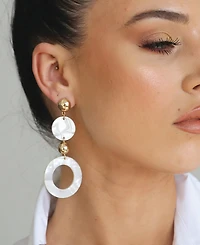 Ettika Soft Focus Resin Circle Drop Earrings