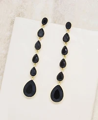 Ettika 18K Gold Plated Zinc Teardrop Linear Earrings