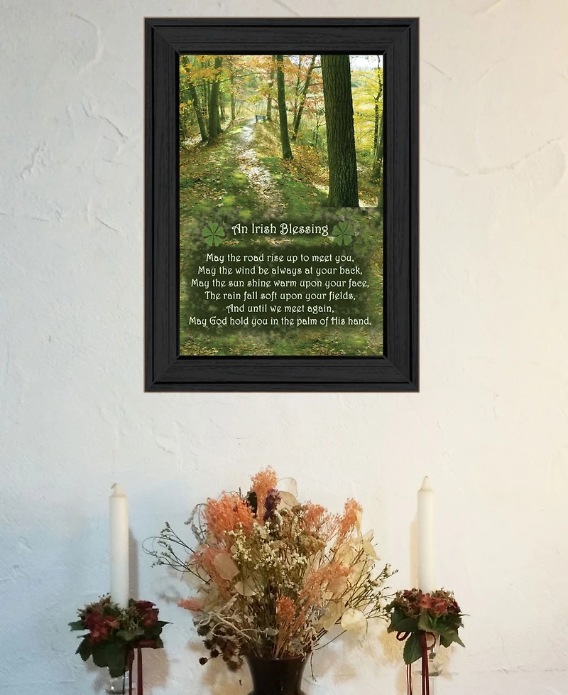 Trendy Decor 4U Irish Blessing By Trendy Decor4U, Printed Wall Art, Ready to hang, Black Frame, 14" x 10"