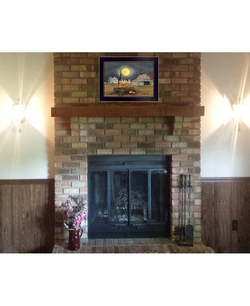 Trendy Decor 4U Harvest Moon by Billy Jacobs, Ready to hang Framed Print, Black Frame, 18" x 14"