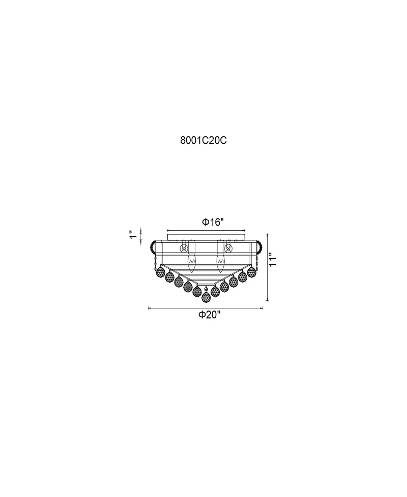 Cwi Lighting Empire 8 Light Flush Mount