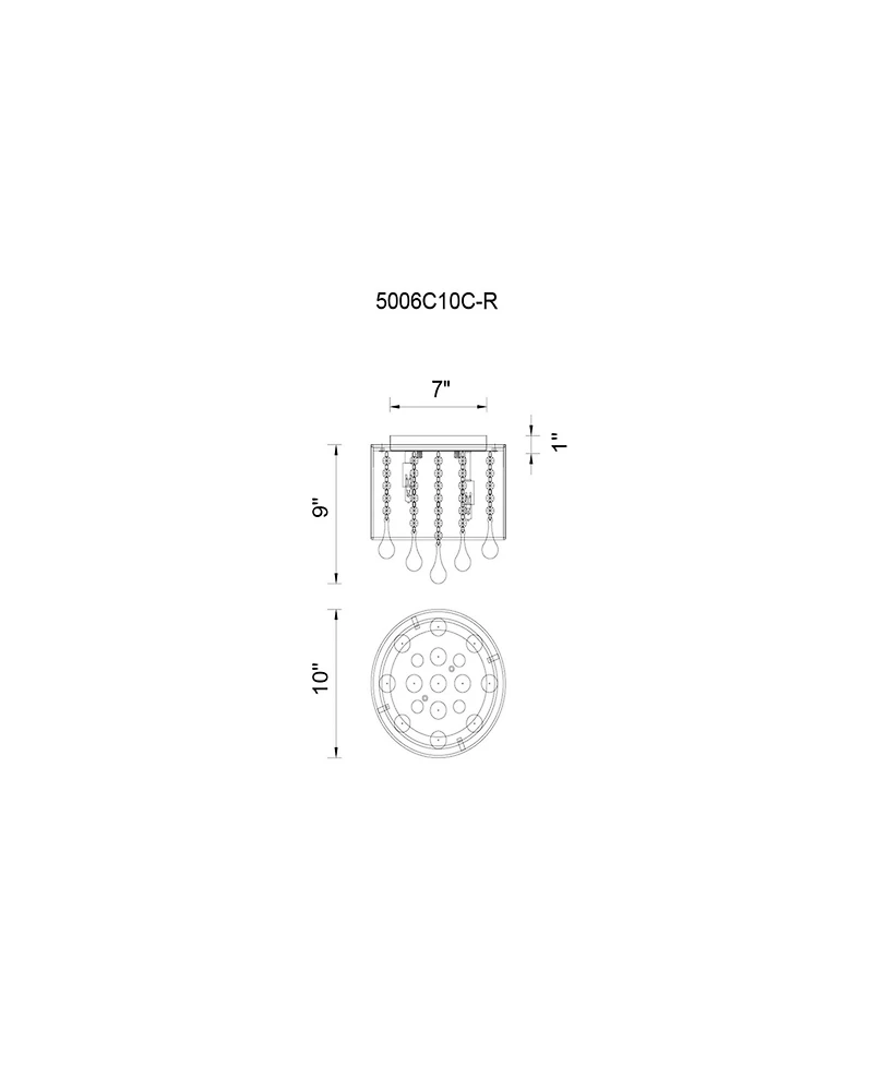 Cwi Lighting Water Drop 4 Light Flush Mount