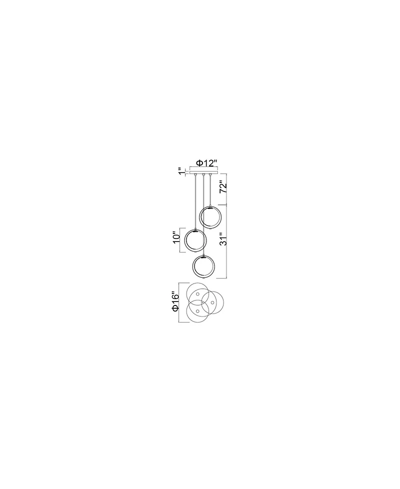 Cwi Lighting Da Vinci 3 Light Multi Light Pendant
