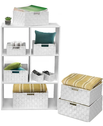 Sorbus Piece Stackable Woven Basket Organizer Set with Built-In Carry Handles