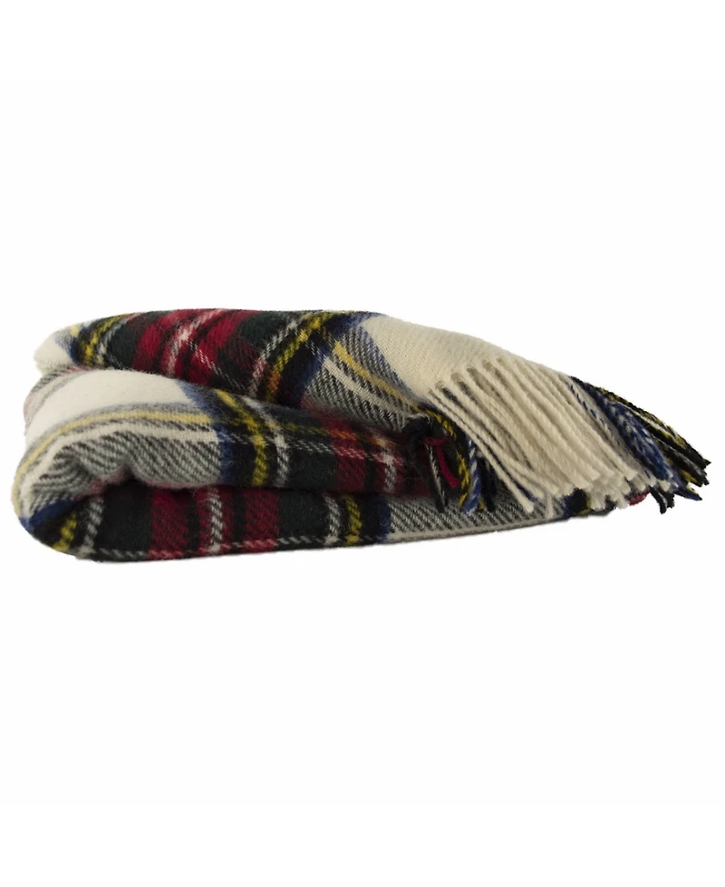 Prince of Scots Highland Tartan Tweed Pure 100% Wool Throw, 72" x 59"