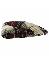 Prince of Scots Highland Tartan Tweed Pure 100% Wool Throw, 72" x 59"