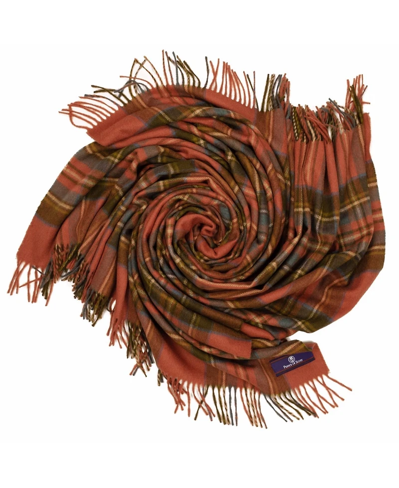 Prince of Scots Highland Tartan Tweed Merino Wool Throw, 55" x 72"