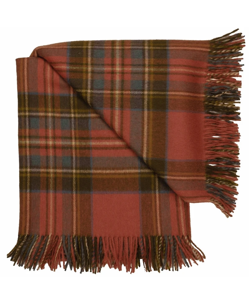 Prince of Scots Highland Tartan Tweed Merino Wool Throw, 55" x 72"