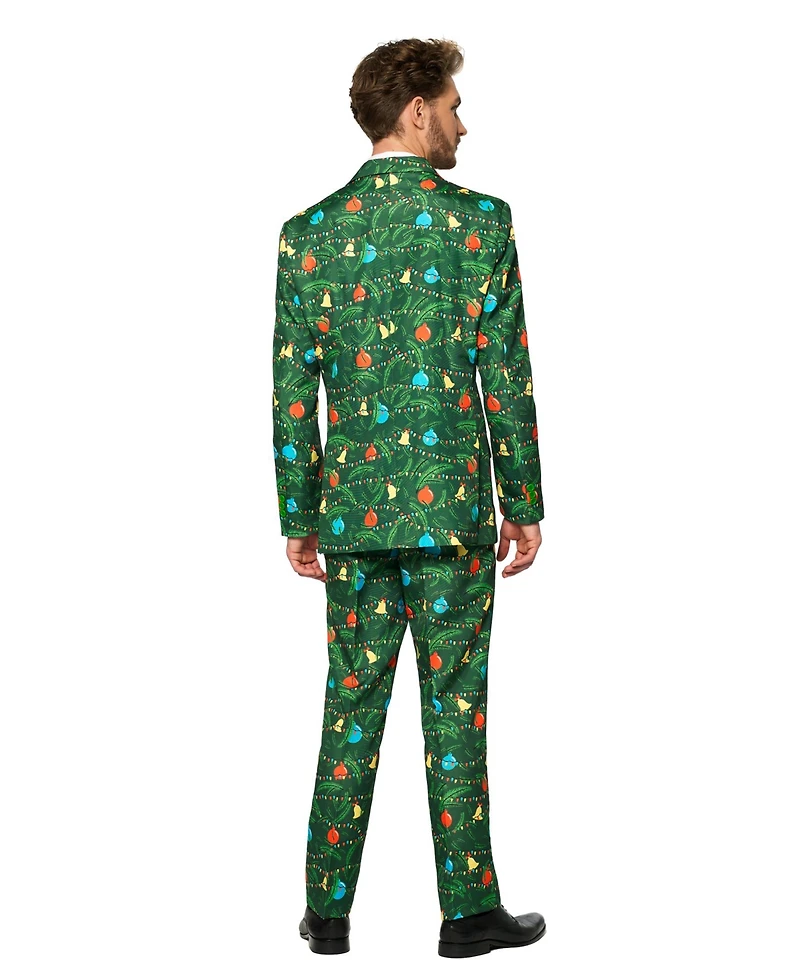 Suitmeister Men's Christmas Suit - Real Light Up Festive Outfit Slim Fit Green