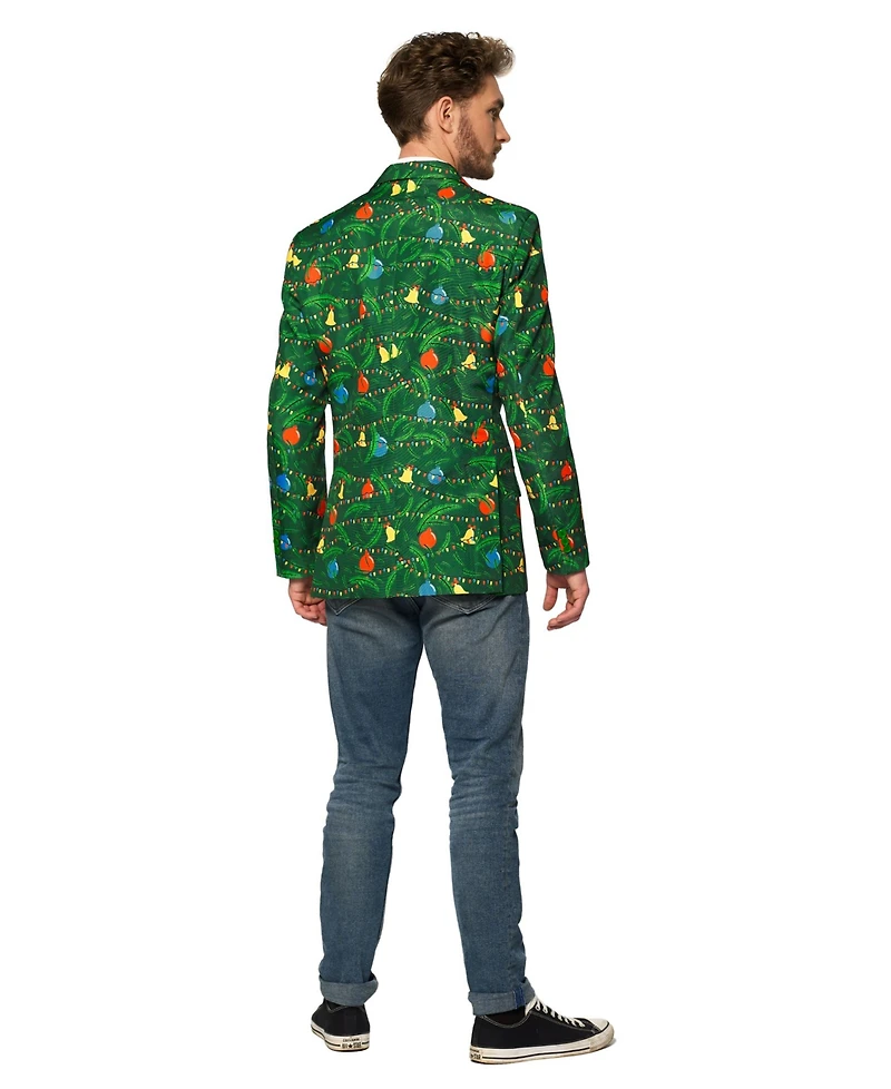 Suitmeister Men's Christmas Green Tree Light Up Blazer