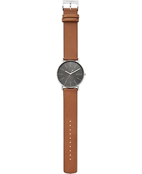 Skagen Men's Signatur Brown Leather Strap Watch 40mm