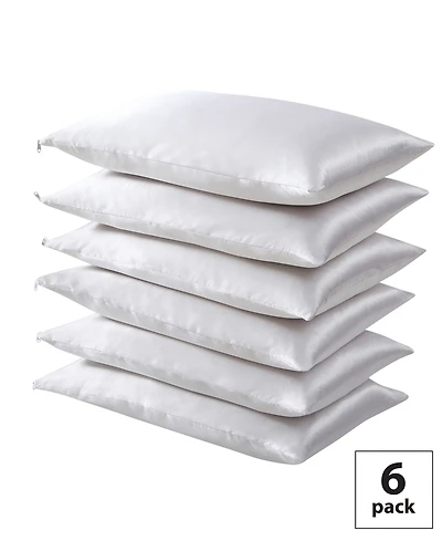 Fresh Ideas Satin Hair Keeper 6-Pack Pillow Protectors, Standard