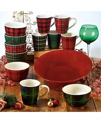 Certified International Christmas Plaid Dinnerware Collection