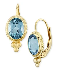 Gemstone Twist Gallery Drop Earring 14k Yellow Gold Available Citrine