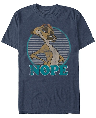 Disney Men's Lion King Timon Nope Striped Circle, Short Sleeve T-Shirt