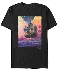 Disney Pixar Men's Up Balloon House Cloud Portrait, Short Sleeve T-Shirt