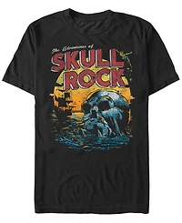 Disney Men's Peter Pan Skull Rock Vintage Inspired Sunset Poster, Short Sleeve T-Shirt