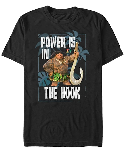 Disney Men's Moana Maui Power is the Hook Portrait, Short Sleeve T-Shirt