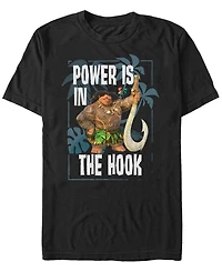Disney Men's Moana Maui Power is the Hook Portrait, Short Sleeve T-Shirt