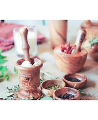 BeldiNest Wooden Spice Bowls, Set of 3 Mini Bowls
