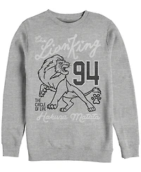 Disney Men's Lion King Simba Collegiate 94, Crewneck Fleece