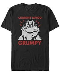 Disney Men's Snow White and the Seven Dwarfs Current Mood Grumpy, Short Sleeve T-Shirt