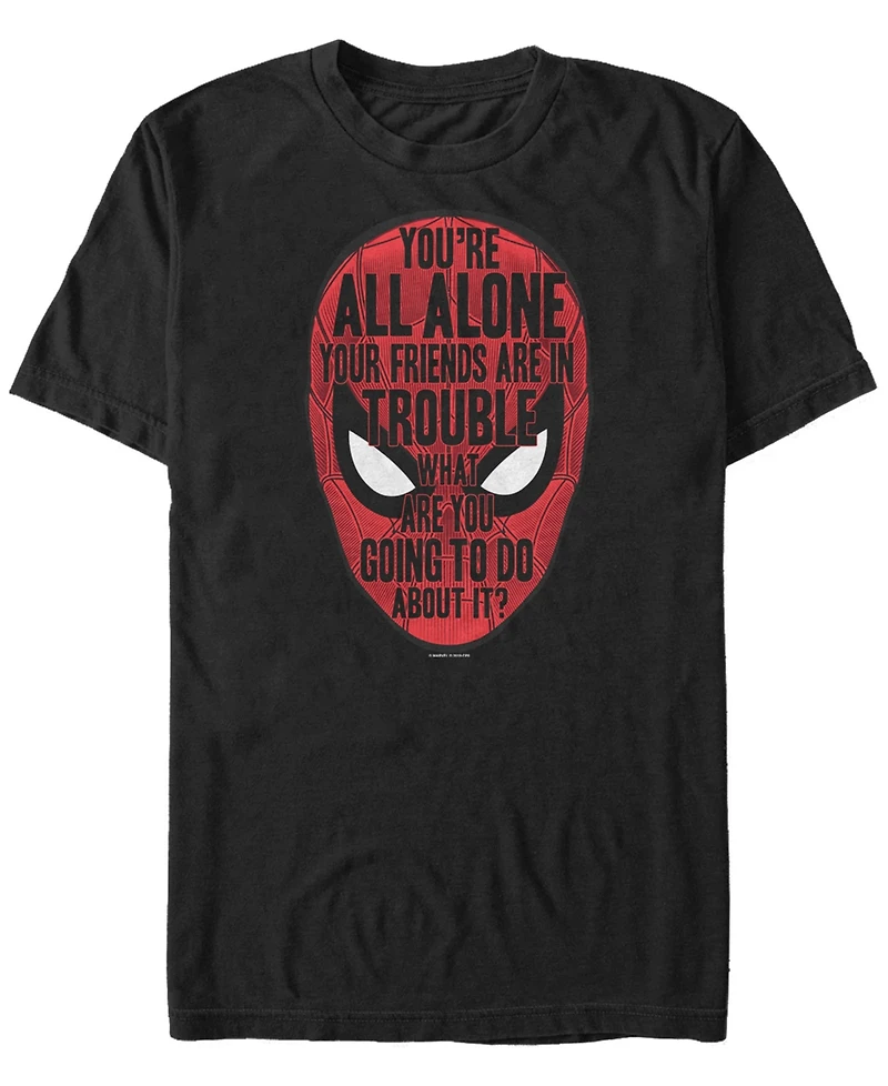 Marvel Men's Spider-Man Far From Home Big Face Quotes, Short Sleeve T-shirt