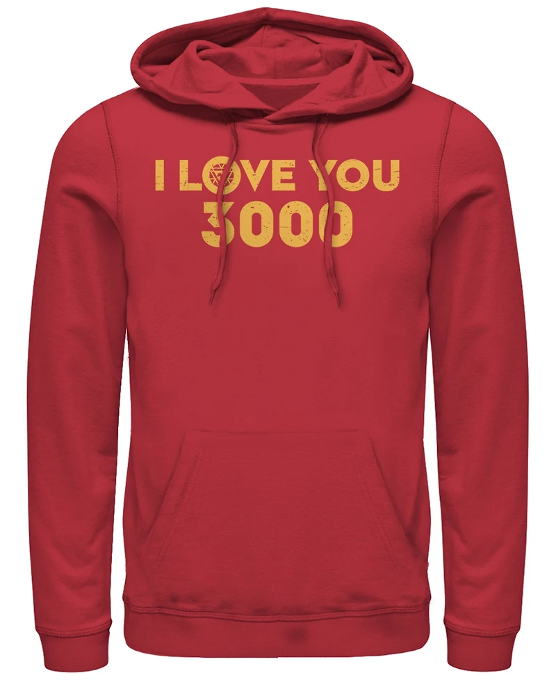 Marvel Men's Avengers Endgame Simple I Love You 3000 Iron Man, Pullover Hoodie