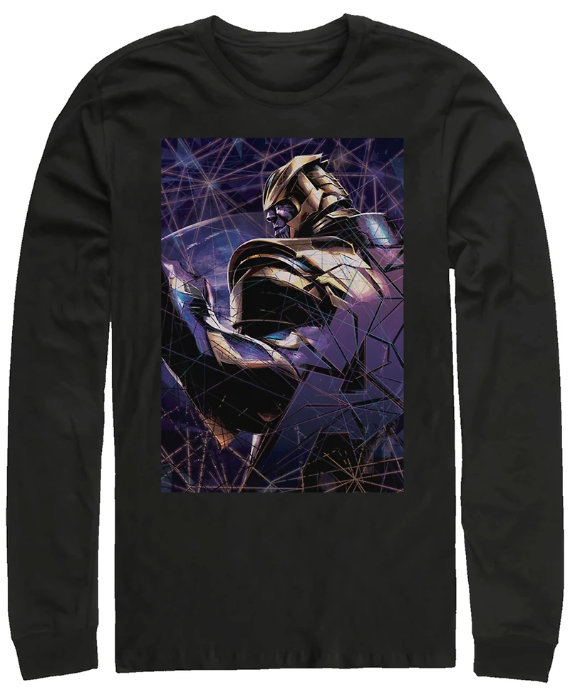Marvel Men's Avengers Endgame Thanos Galaxy Shattered Glass, Long Sleeve T-shirt