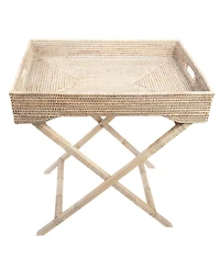 Artifacts Rattan Butler Tray and Table