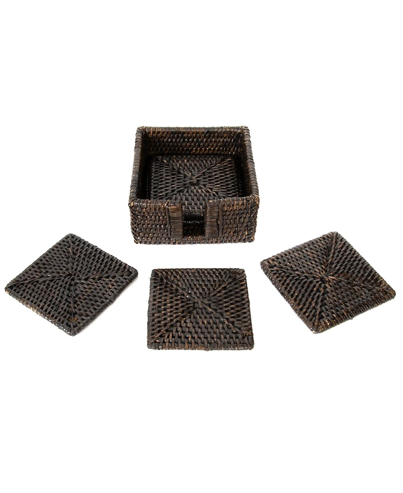 Artifacts Rattan Square Coasters - 7 Piece Set