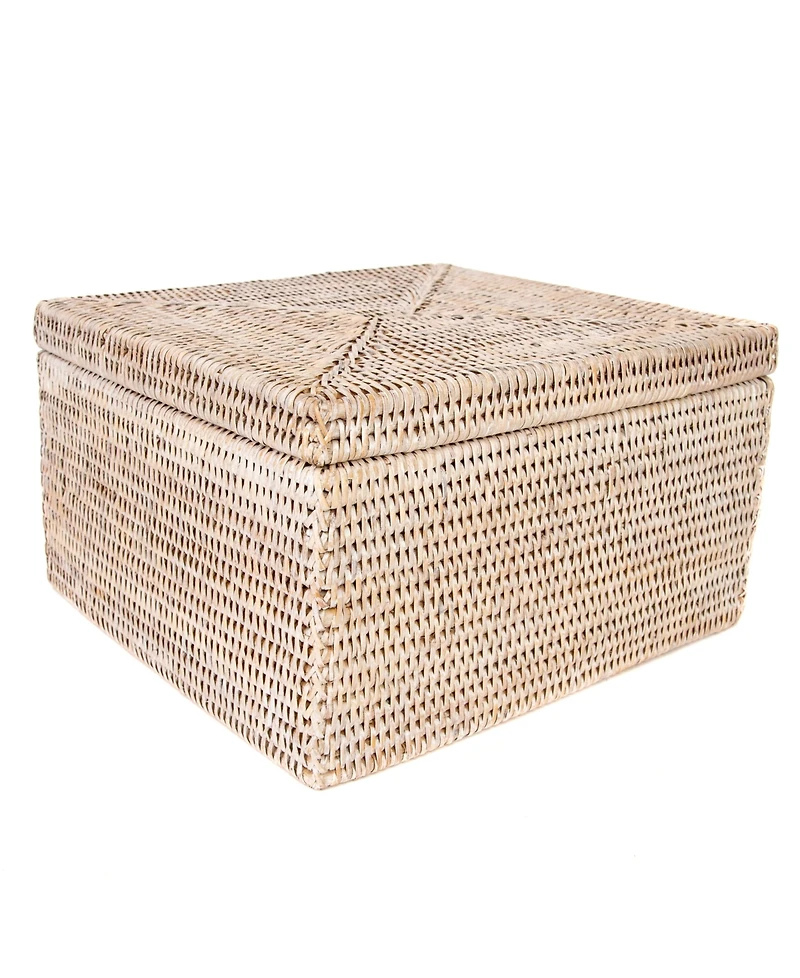 Artifacts Trading Company Artifacts Rattan Storage Box with Lid - Flat File Organizer