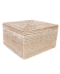 Artifacts Trading Company Artifacts Rattan Storage Box with Lid - Flat File Organizer