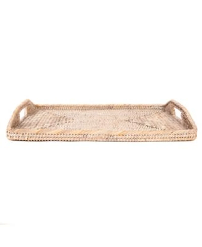 Artifacts Trading Company Rattan Rectangular Tray High Handles