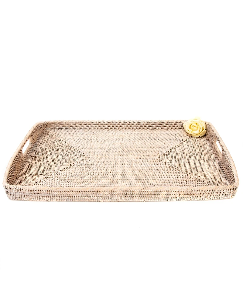Artifacts Trading Company Artifacts Rattan Rectangular Tray With High Handles