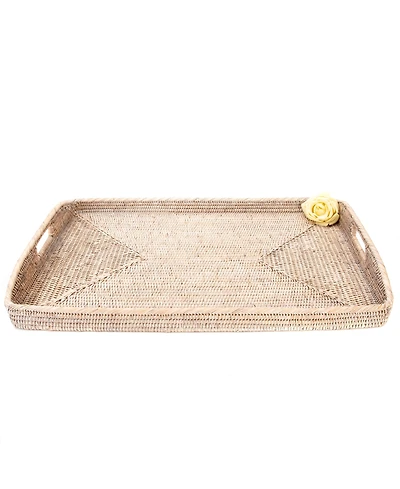 Artifacts Trading Company Artifacts Rattan Rectangular Tray With High Handles